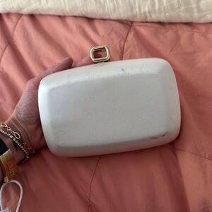 Roger Vivier satin and metal clutch